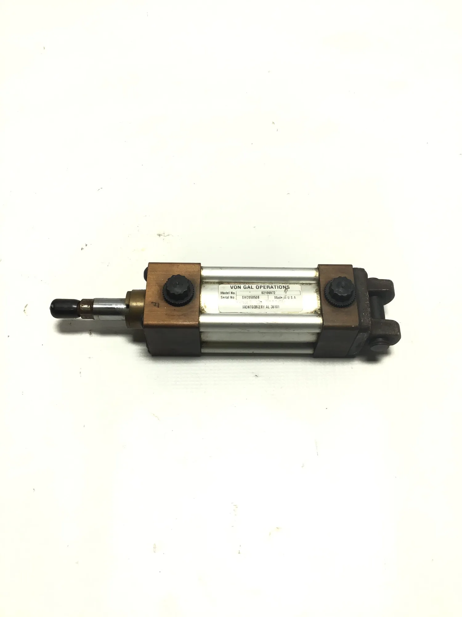 Von Gal 02106972 Operations Double-Acting Pneumatic Cylinder 250 PSI