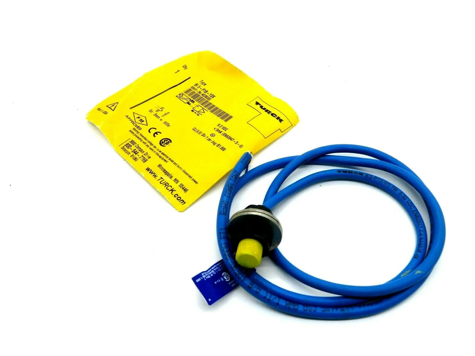 NEW TURCK ELEKTRONIK BI5-P18-Y0X PLASTIC BARREL WITH CABLE 4035000 BI5P18Y0X