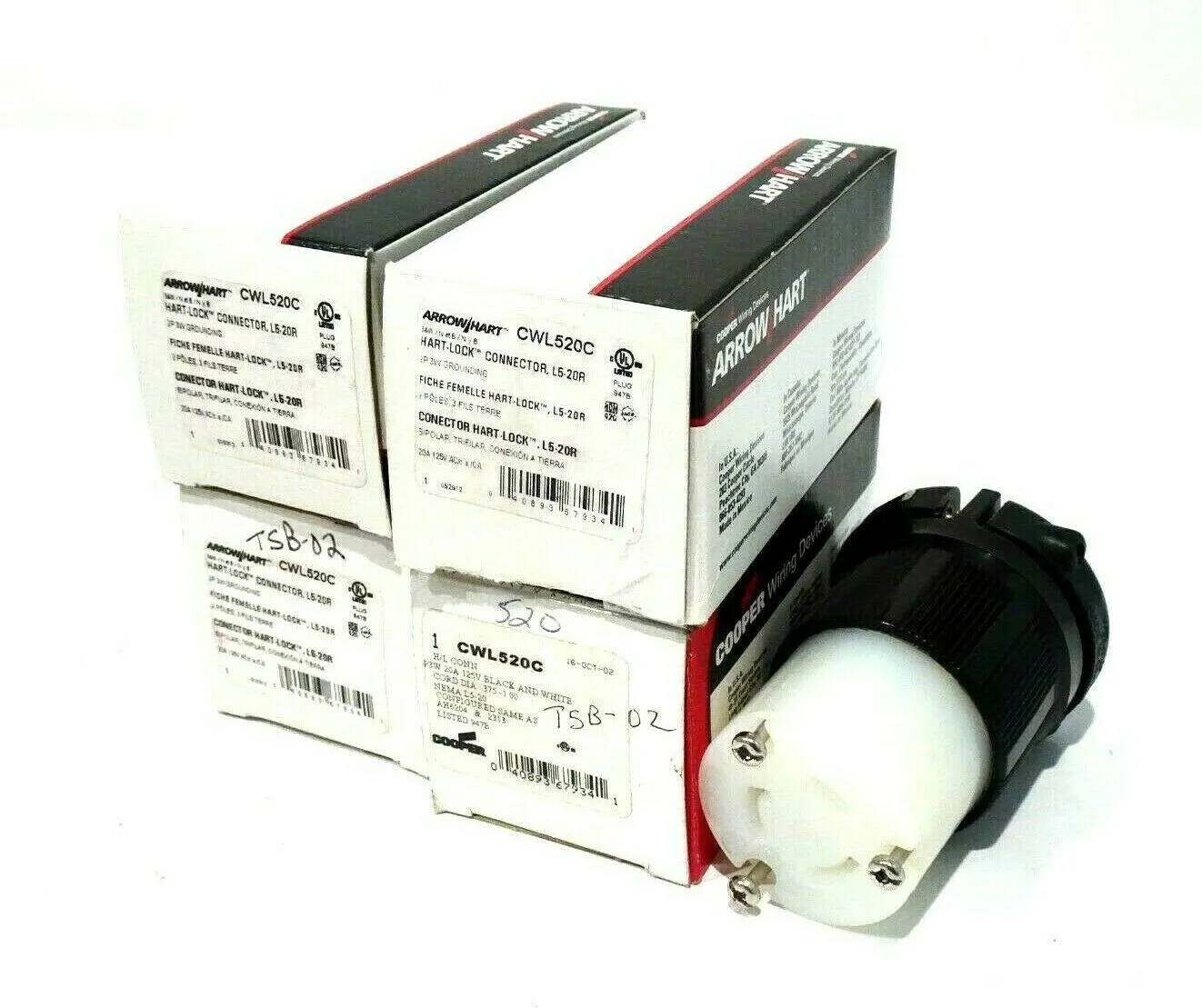 4 NEW COOPER CWL520C CONNECTORS