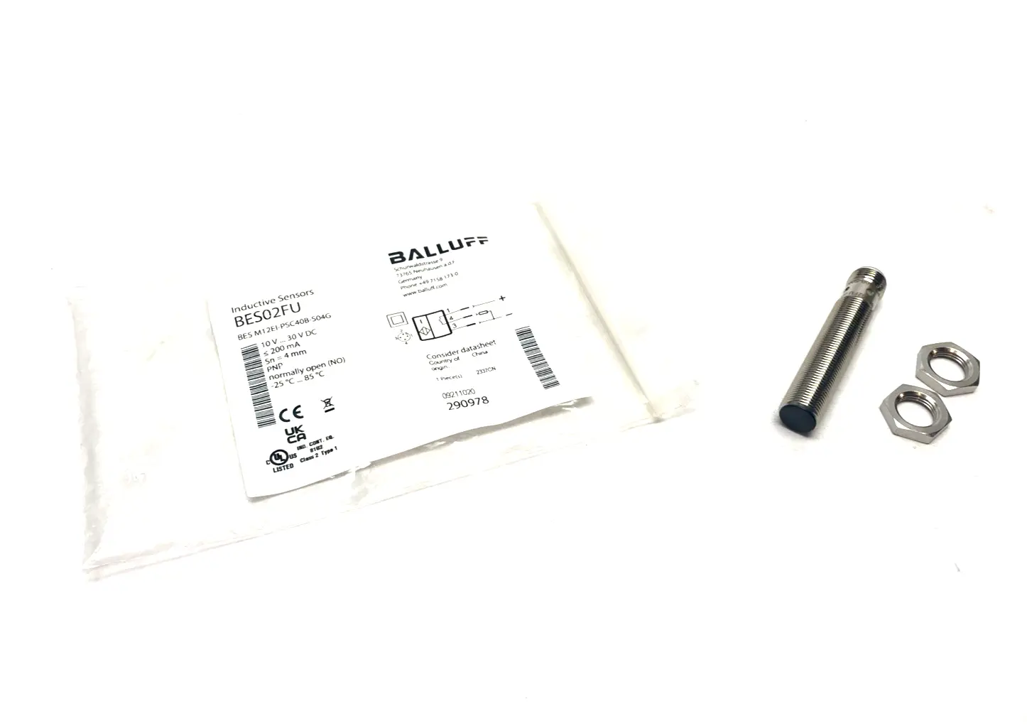 BES M12EI-PSC40B-S04G, BES02FU | Balluff BES02FU Inductive Sensor BES M12EI-PSC40B-S04G - New Other