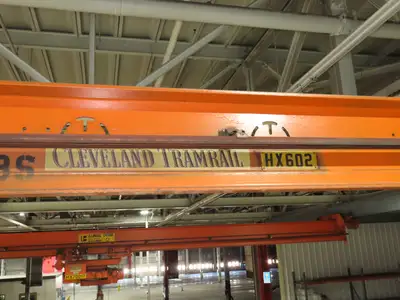 Cleveland Tramrail P&H 1/2 Ton Single Girder Underhung Bridge Crane 45' 10" Span