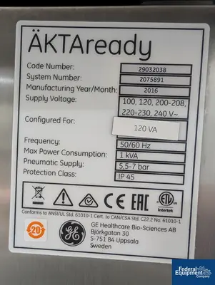 USED GE Healthcare GE Healthcare AKTAready Single Use Chromatography System