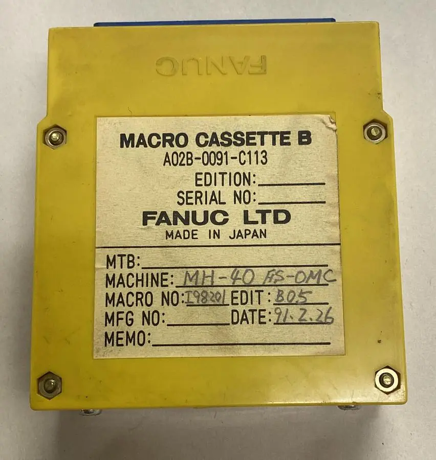 Used FANUC A02B-0091-C113 Memory Ohio US | Surplus Asset Holdings #1247004