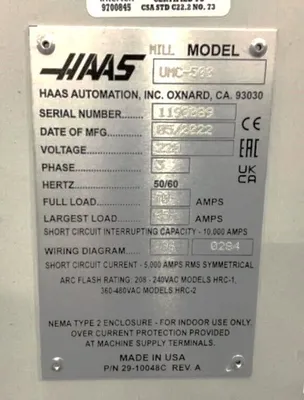 2022 HAAS UMC-500 Vertical Machining Centers (5-Axis or More) | CNC EXCHANGE (12)
