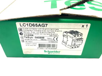 LC1D65AG7,940899 | Schneider Electric LC1D65AG7 TeSys Deca Contactor 3-Pole 3NO 940899 - New Other
