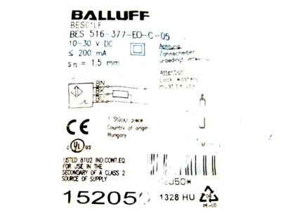 NEW BALLUFF BES01LF INDUCTIVE SENSOR BES 516-377-EO-C-05