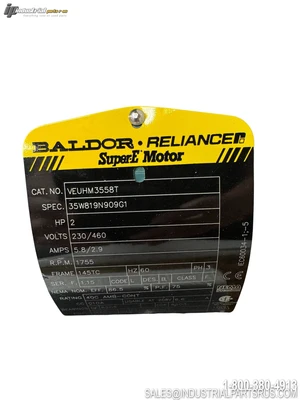 Used BALDOR VEUHM3558T A.C. Motors Kentucky US | Industrial Parts R Us Inc. #1338166