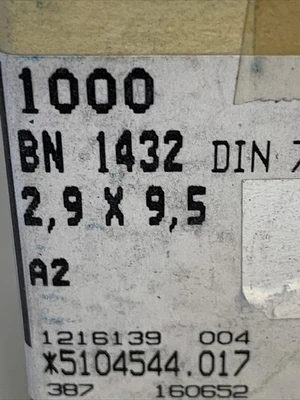 NEW Bossard BN1432 DIN 7981F
