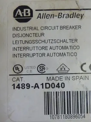 NEW ALLEN BRADLEY 1489-A1D040 SER A