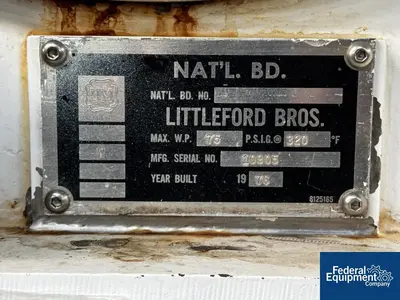 USED Littleford 4.6 Cu Ft Littleford Plow Mixer, S/S, Model FM-130-D