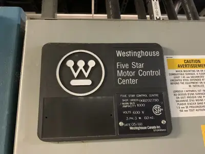 Five Star Double-Sided Motor Control Center (MCC), 600V Max., 1000A, 15 Buckets