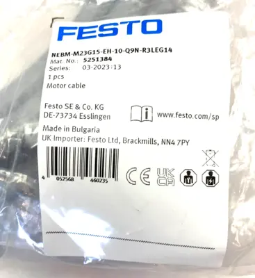 NEBM-M23G15-EH-10-Q9N-R3LEG14,5251384 | Festo NEBM-M23G15-EH-10-Q9N-R3LEG14 Motor Extension Cable 10m Length 5251384 - New
