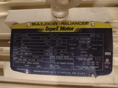 40 HP BLOWER MOTOR: STOCK #20479
