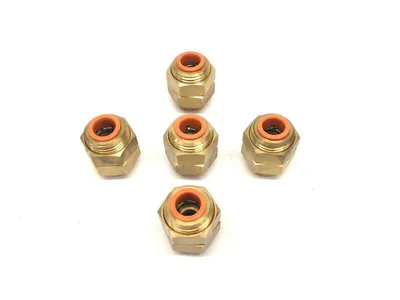 KQ2E13-00A | SMC  Bulkhead Union One-Touch Fitting 1/2" Tube Size LOT OF 5 - Used