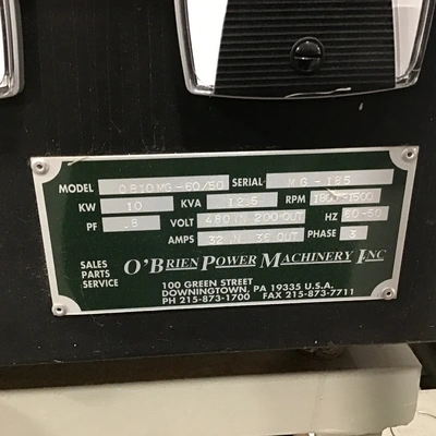 General Electric S5J4324A22Y65 AC Generator 1800 RPM 120/208V 3PH 60Cycle 30kW