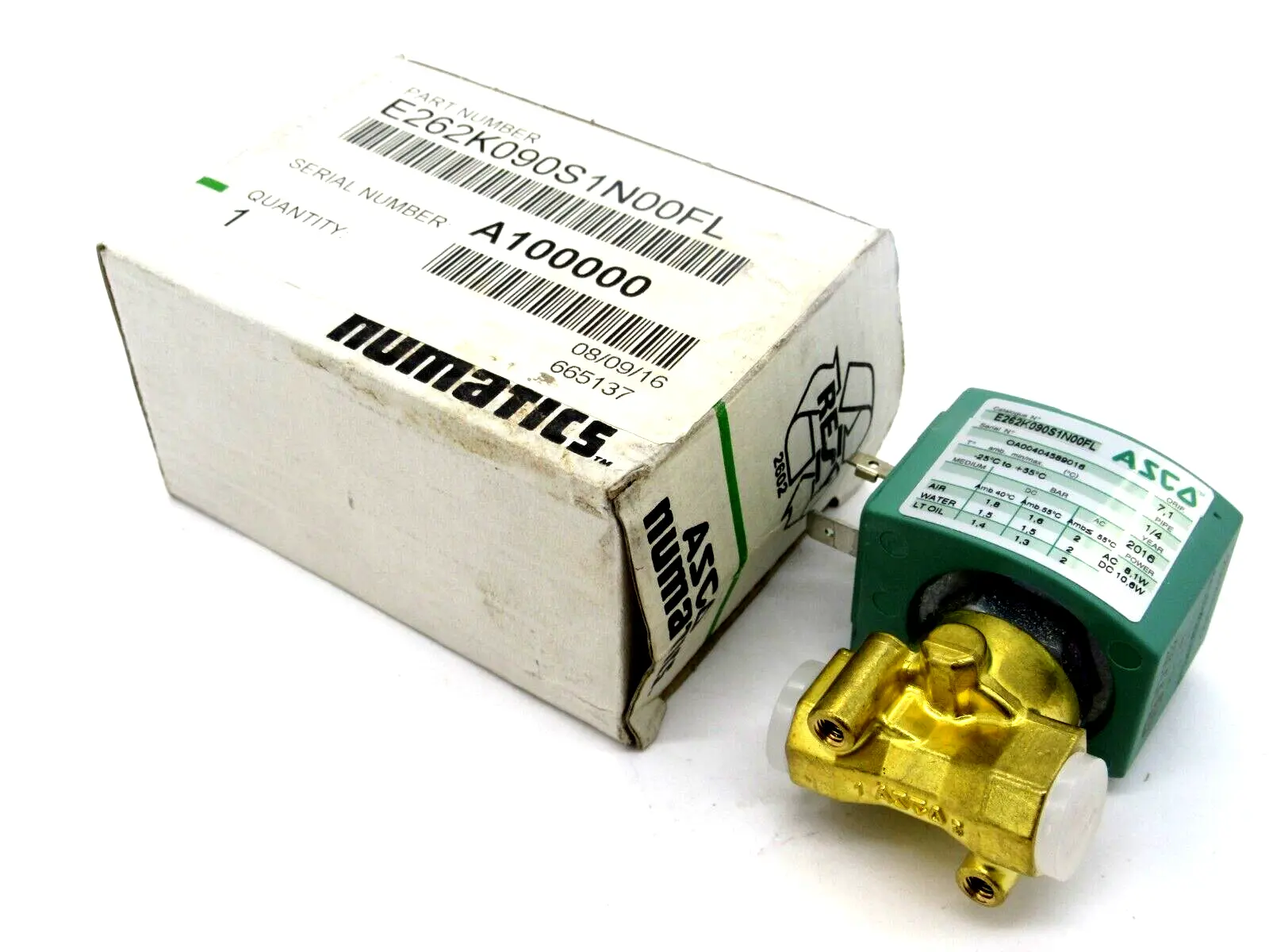 NEW ASCO E262K090S1N00FL SOLENOID VALVE