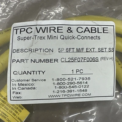 NEW TPC WIRE & CABLE CL25F07F006S