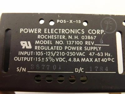 Used POWER ELECTRONICS _UNKNOWN_ AC/DC Power Supplies | OCO Industrial #1647076