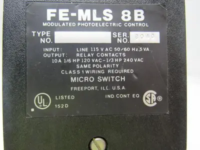 Microswitch FE-MLS8B Modulated Photoelectric Control 115V