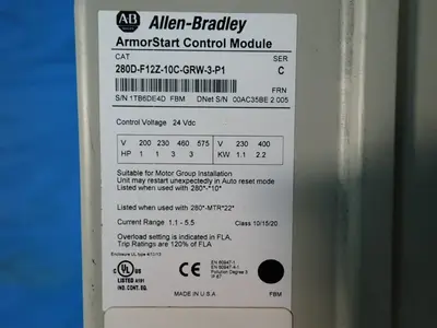 USED ALLENBRADLEY 280DF12Z10CGRW3P1