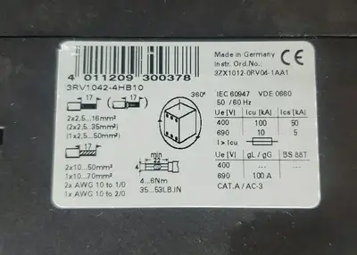USED Siemens SIRIUS 3R Circuit Breaker