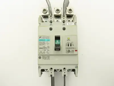 Fuji EW250JAG-3P200 Earth Leakage Circuit Breaker 3-Pole 200A 100-440VAC