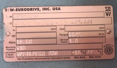 NEW SEW EURODRIVE KF47AD2P GEARBOX RATIO 15.86