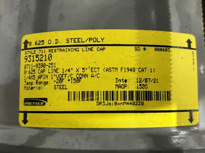 Dresser 0711-9390-251 711 Restraining Line Cap 8.625” O.D. Steel Poly
