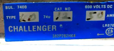 NEW CHALLENGER 74U-12 CONTACTOR TYPE KD 74U12 50AMP 600V