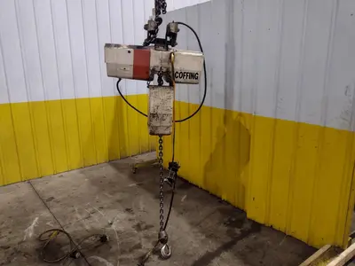 2 TON COFFING MODEL #EC-4016-2 ELECTRIC MOTORIZED CHAIN HOIST WITH TROLLEY: STOCK #24474