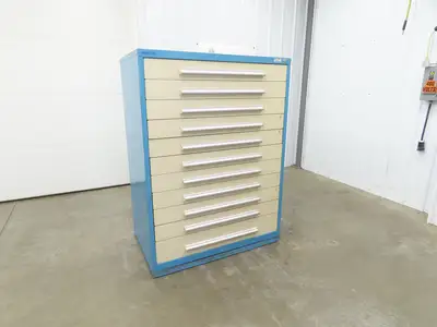Nu-Era Modular Tool Storage Cabinet 11 Drawer 45x28x61" Stanley Vidmar Blue