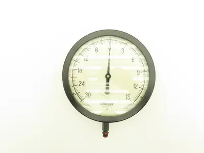 Crosby NA Gauge 30 in Hg Vacuum - 15 psi 1/4" NPT 8" Face
