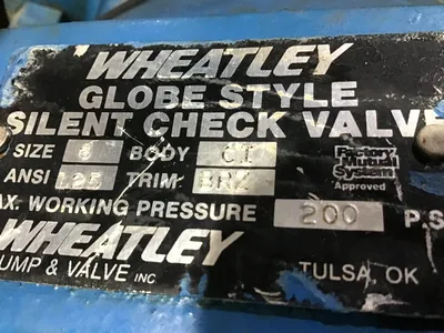 American Wheatley SBG060 6″ Globe Style Silent Check Valve w/butterfly valve