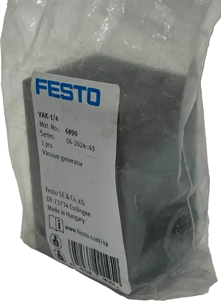 NEW FESTO VAK-1/4 VACUUM GENERATOR 6890 VAK14