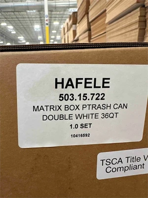Used HAFELE 503.15.722 MATRIX BOX P TRASH CAN DOUBLE WHITE 36QT Bins Florida US | MachineryMax #1437895