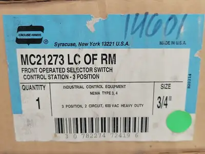 NEW CROUSE-HINDS MC21273 LC OF RM