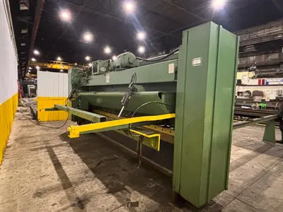 14' X 3/8" CINCINNATI MODEL 375-HS HYDRAULIC SHEAR WITH BACK GAUGE; FLOOR STANDING, NEW 1998: YOBRO #24238