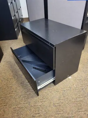 Two-Drawer Filing Cabinet - 35.5 x 19.5 x 27 in - Black