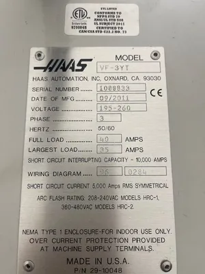 2011 HAAS VF-3YT Vertical Machining Centers | Bid Specialists Inc. (6)