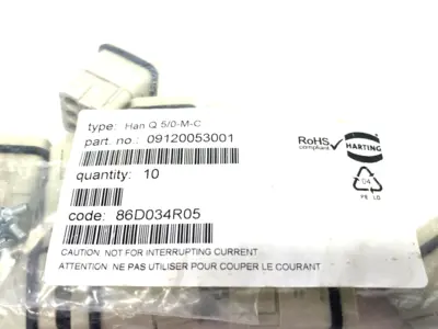 09120053001 | Harting  Crimp Termination Module Han Q5/0-M-C PKG OF 10 - New