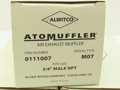Allied Witan M07 Alwitco AtoMuffler 3/4" NPT 125PSI Max Pressure Lot of 4
