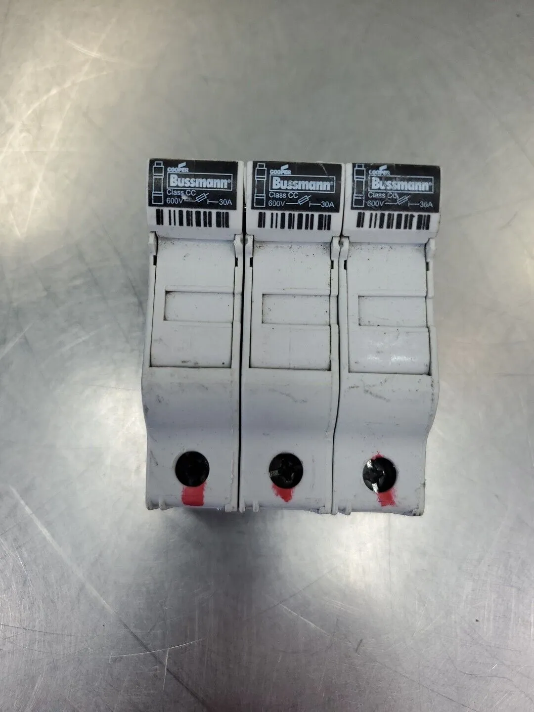 Cooper Bussmann CHCC (W20) 600V 30A 3-Pole Fuse Holder w/Fuses. 4B-35