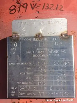 Used RUBICON VT221B1-21 Heat Exchangers Illinois US | Aaron Equipment #84318