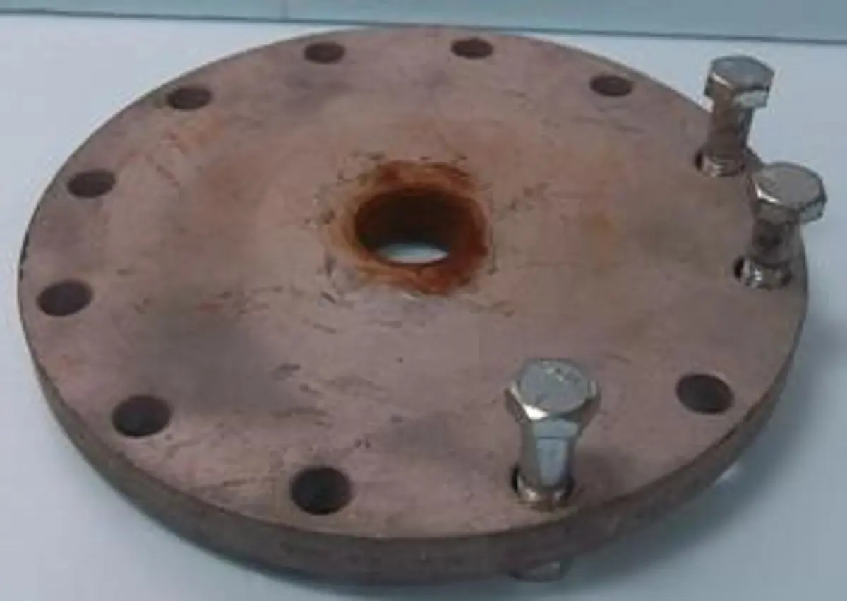 QTY. 1. 10" 150 STEEL BLIND FLANGE WITH 2" IPS THR...
