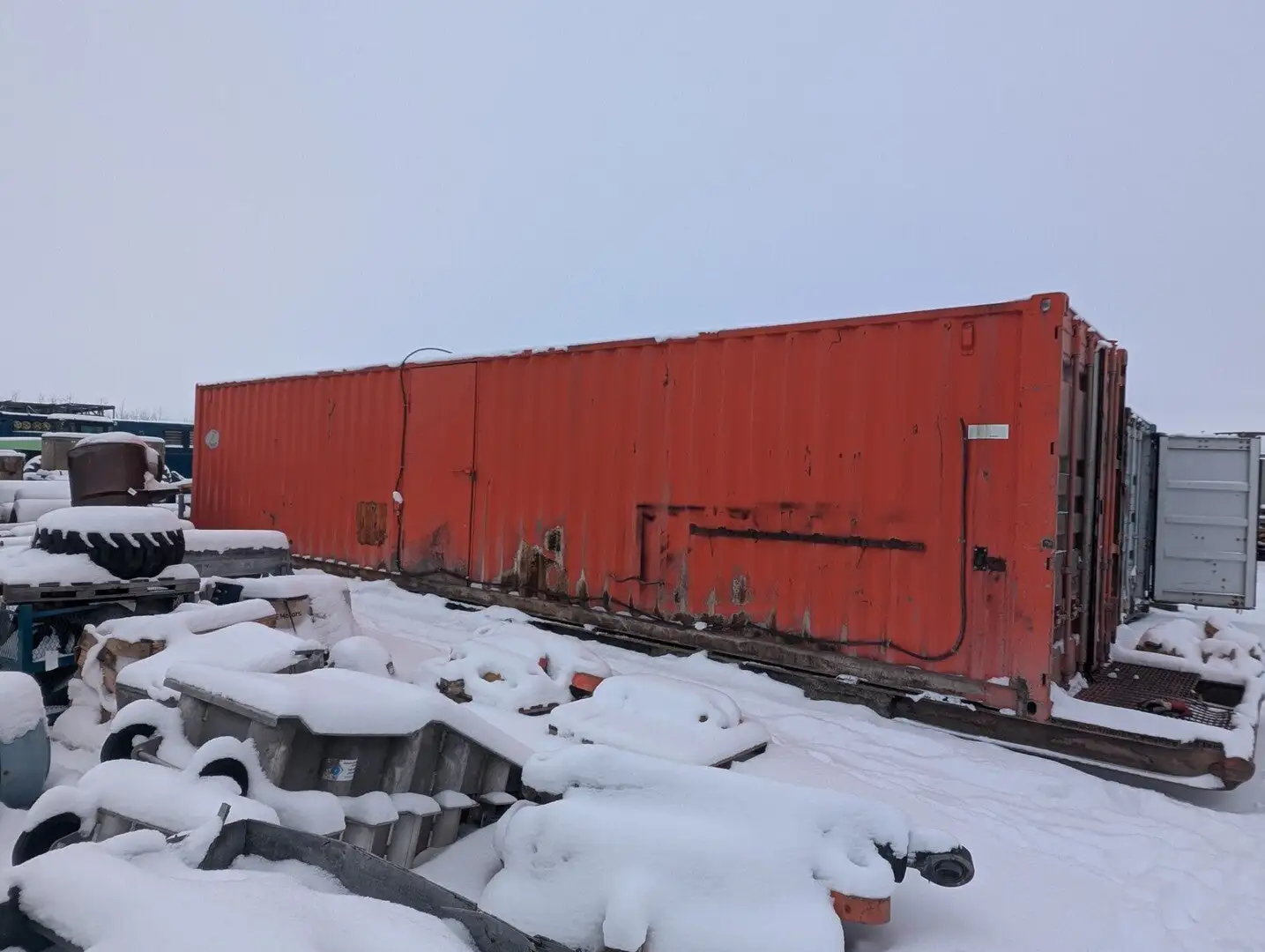 40 ft Insulated Shipping Container on a Skid w/ Shelving & Electrical - 24687