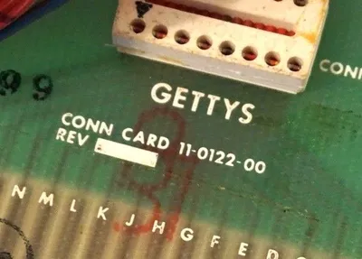 GETTYS 11-0122-00 CONNECTION CARD 11012200