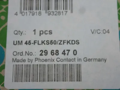 NEW PHOENIX CONTACT UM 45FLK50/ZFKDS
