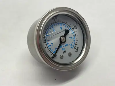 Marshall Instruments WS00200 Pressure Gauge WS White PSI/kPa/Bar Dial 1.5" - New – Open Box