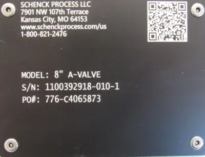 NEW SCHENCK PROCESS 8" A-VALVE GRAVITY FLOW SYSTEM VALVE