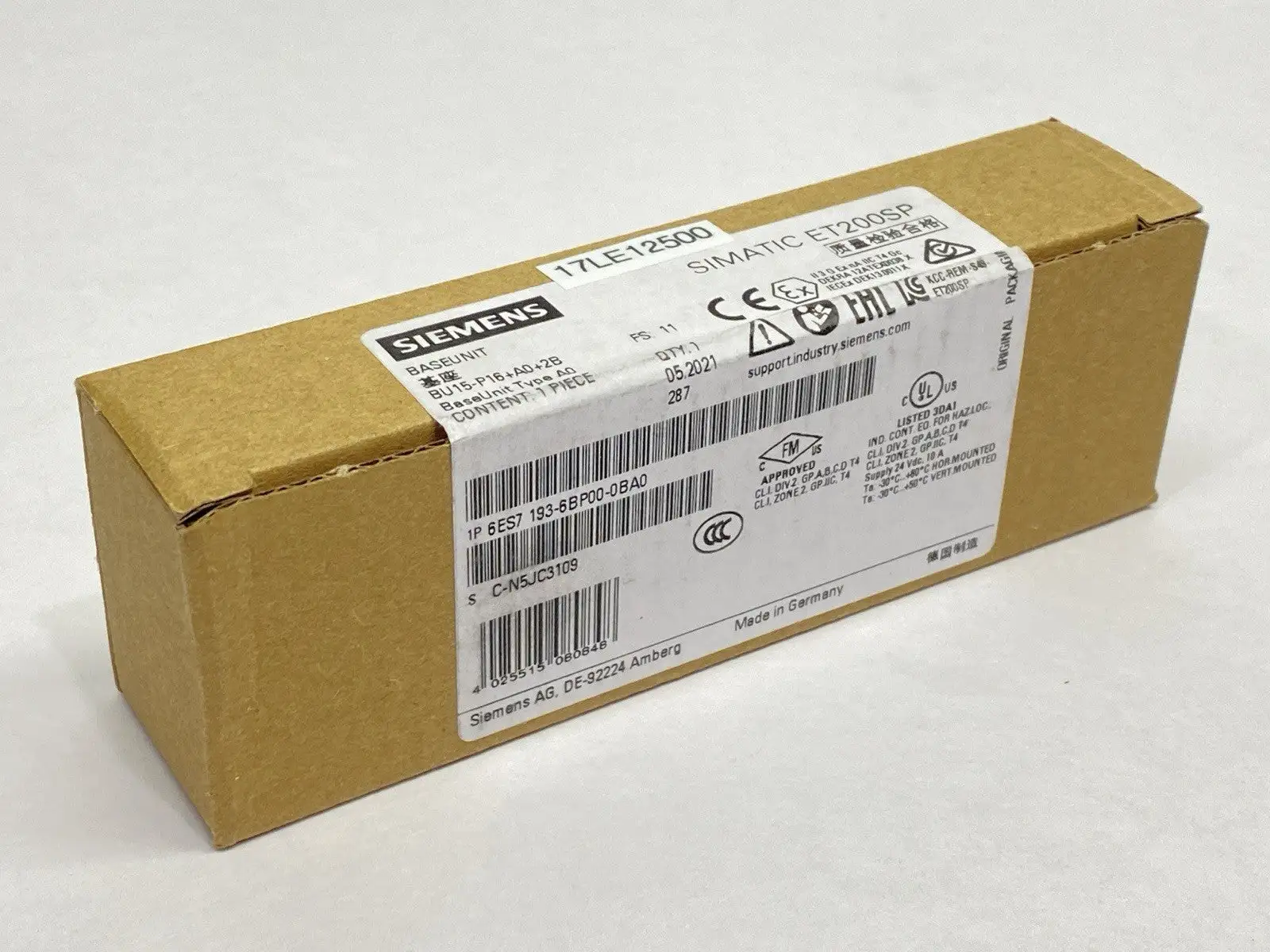 NEW SIEMENS 6ES7 193-6BP00-0BA0